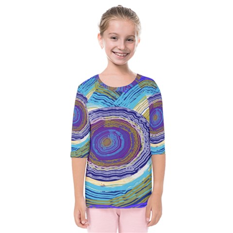 Swirls Kids  Quarter Sleeve Raglan Tee by kiernankallan