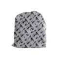 8 bit newspaper pattern, gazette collage black and white Drawstring Pouch (Large) View1