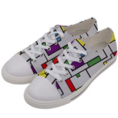 Colorful Rectangles Men s Low Top Canvas Sneakers by LalyLauraFLM