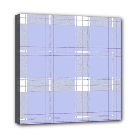 Lighblu Plaid Mini Canvas 8  X 8  (stretched) by snowwhitegirl