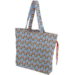 Girl Blue Drawstring Tote Bag by snowwhitegirl