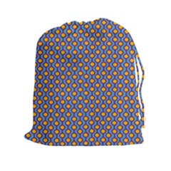 Yellow Circles On A Purple Background Drawstring Pouch (2xl) by SychEva