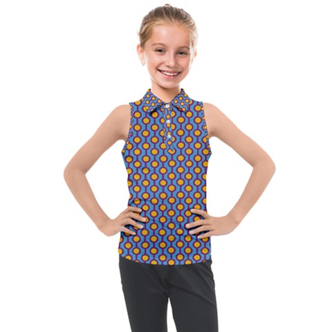 Yellow Circles On A Purple Background Kids  Sleeveless Polo Tee by SychEva
