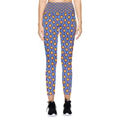 Yellow Circles On A Purple Background Pocket Leggings  by SychEva