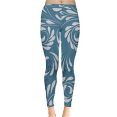 Folk Flowers Pattern Floral Surface Design Seamless Pattern Inside Out Leggings by Eskimos