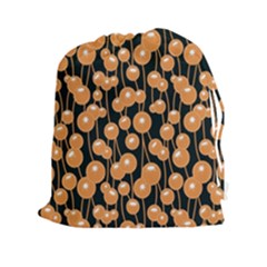 Orange Dandelions On A Dark Background Drawstring Pouch (2xl) by SychEva