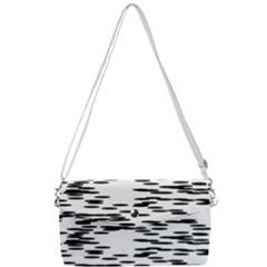 Black And White Abstract Pattern, Ovals Removable Strap Clutch Bag by Casemiro