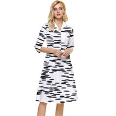 Black And White Abstract Pattern, Ovals Classy Knee Length Dress by Casemiro