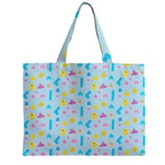 Arcade Dreams Blue  Zipper Mini Tote Bag by thePastelAbomination