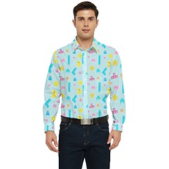 Arcade Dreams Blue  Men s Long Sleeve  Shirt by thePastelAbomination