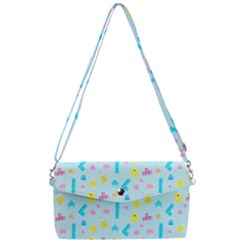 Arcade Dreams Blue  Removable Strap Clutch Bag by thePastelAbomination