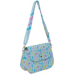Arcade Dreams Blue  Saddle Handbag by thePastelAbomination