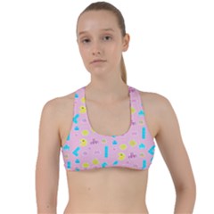 Arcade Dreams Pink Criss Cross Racerback Sports Bra by thePastelAbomination