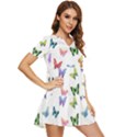 Cute Bright Butterflies Hover In The Air Tiered Short Sleeve Mini Dress View2