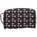 Shiny Pumpkins On Black Background Toiletries Pouch View3