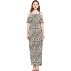 Vintage Pattern Geometric Mosaic Draped Sleeveless Chiffon Jumpsuit by dflcprintsclothing