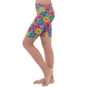 Multicolored Donuts Kids  Lightweight Velour Cropped Yoga Leggings View2