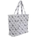 Grey Unicorn Sketchy Style Motif Drawing Pattern Zip Up Canvas Bag View2