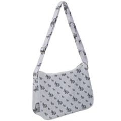 Grey Unicorn Sketchy Style Motif Drawing Pattern Zip Up Shoulder Bag by dflcprintsclothing
