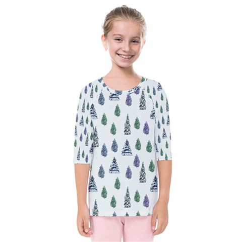 Coniferous Forest Kids  Quarter Sleeve Raglan Tee by SychEva