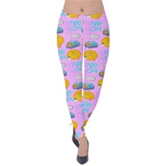 Cartoon Pattern Velvet Leggings by Sparkle