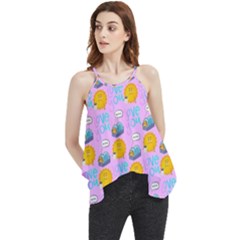 Cartoon Pattern Flowy Camisole Tank Top by Sparkle