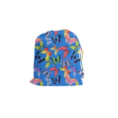 Bright Butterflies Circle In The Air Drawstring Pouch (small) by SychEva
