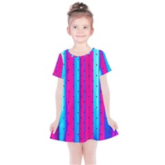 Warped Stripy Dots Kids  Simple Cotton Dress by essentialimage365