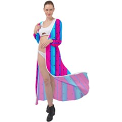 Warped Stripy Dots Maxi Chiffon Beach Wrap by essentialimage365