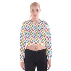 Multicolored Sweet Donuts Cropped Sweatshirt by SychEva