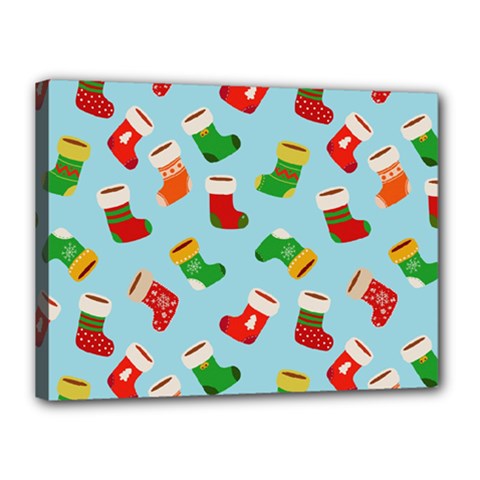 Christmas Socks Canvas 16  X 12  (stretched) by SychEva