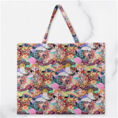 Retro Color Zipper Large Tote Bag by Sparkle