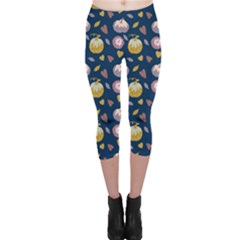 Autumn Pumpkins Capri Leggings  by SychEva