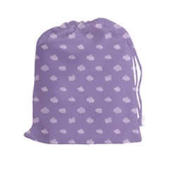 Pink Clouds On Purple Background Drawstring Pouch (2xl) by SychEva