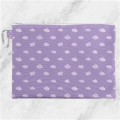 Pink Clouds On Purple Background Canvas Cosmetic Bag (xxl) by SychEva