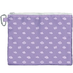 Pink Clouds On Purple Background Canvas Cosmetic Bag (xxxl) by SychEva