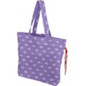 Pink Clouds On Purple Background Drawstring Tote Bag View1