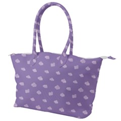 Pink Clouds On Purple Background Canvas Shoulder Bag by SychEva