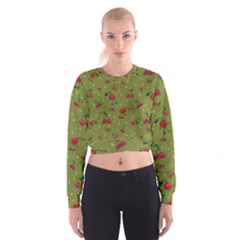 Red Cherries Athletes Cropped Sweatshirt by SychEva