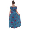 Red Cherries Athletes Off Shoulder Open Front Chiffon Dress View2