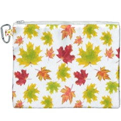 Bright Autumn Leaves Canvas Cosmetic Bag (xxxl) by SychEva