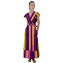 Warped Stripy Dots Flutter Sleeve Maxi Dress View1