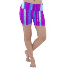 Warped Stripy Dots Lightweight Velour Yoga Shorts by essentialimage365