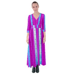 Warped Stripy Dots Button Up Maxi Dress by essentialimage365