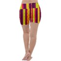 Warped Stripy Dots Lightweight Velour Yoga Shorts View4