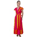Warped Stripy Dots Flutter Sleeve Maxi Dress View1
