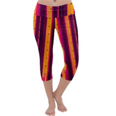 Warped Stripy Dots Capri Yoga Leggings by essentialimage365