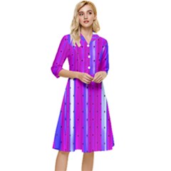 Warped Stripy Dots Classy Knee Length Dress by essentialimage365