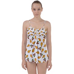 Oak Leaves And Acorns Babydoll Tankini Set by SychEva