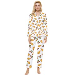 Oak Leaves And Acorns Womens  Long Sleeve Pocket Pajamas Set by SychEva